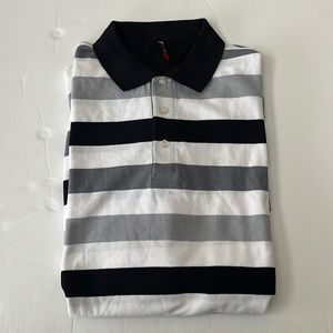 Raw Blue Gray And Black Short Sleeve Polo Shirt